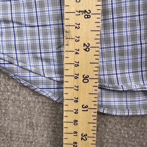 Ralph Lauren Classic Fit Performance Gray Blue Plaid Button Down Shirt Large - Picture 8 of 8